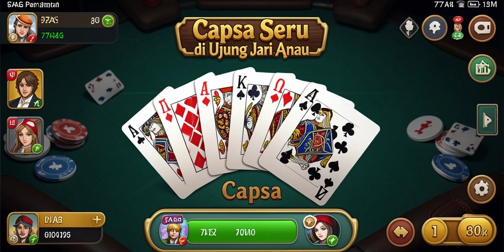 Tampilan antarmuka menarik dari game Capsa 77AG.