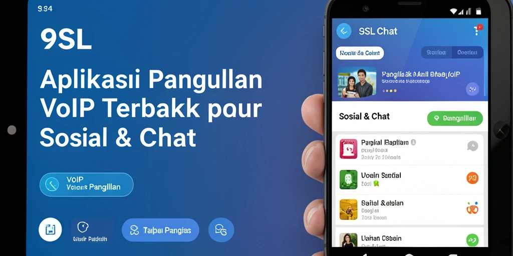 Antarmuka aplikasi 9SL yang memudahkan penggunaan VoIP Panggilan.