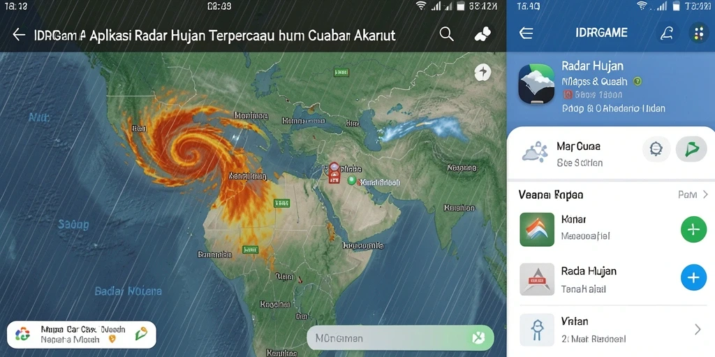 Tampilan antarmuka IDRGAME dengan fungsi radar hujan yang jelas dan informatif.