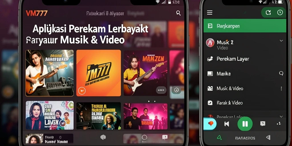 Antarmuka VM777 saat merekam layar dengan fitur lengkap.