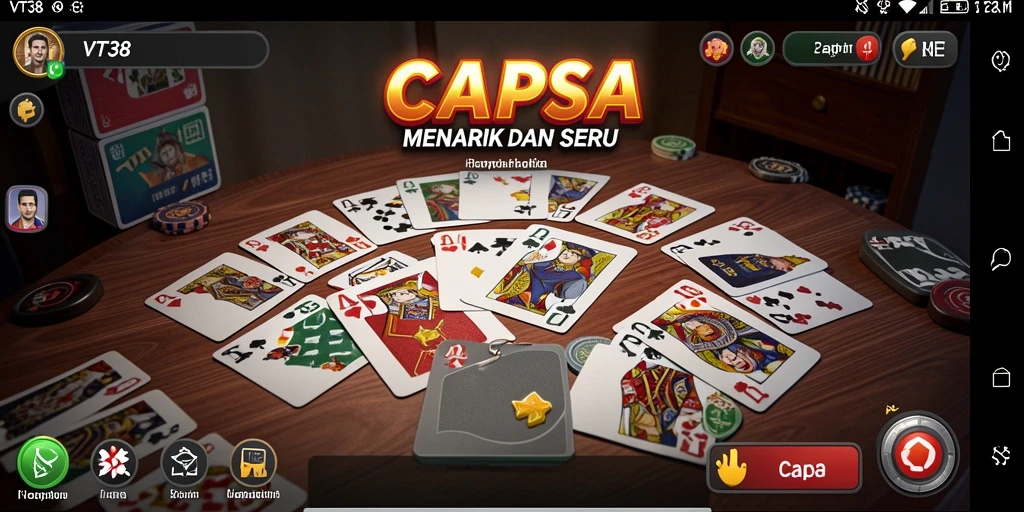 Tampilan antarmuka game Capsa yang menarik dan mudah digunakan.