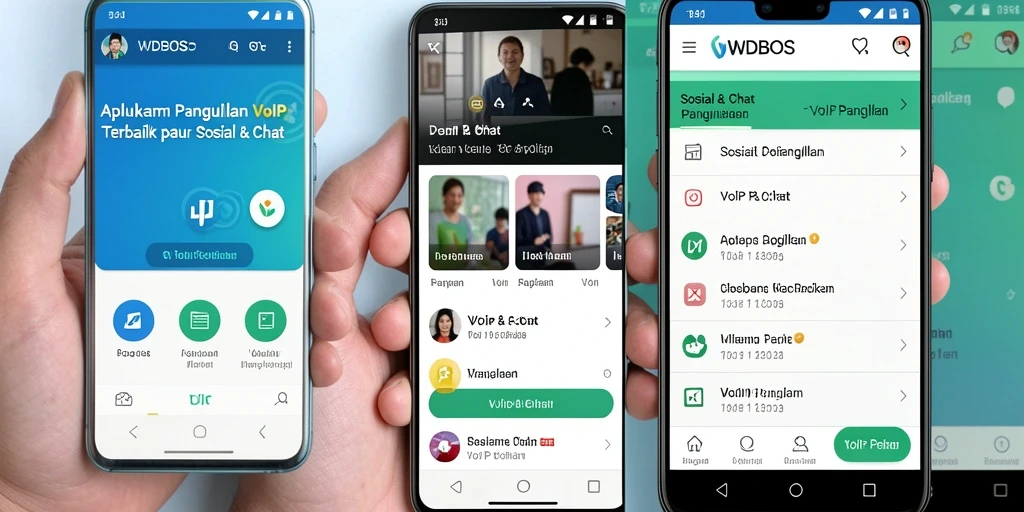 Tampilan antarmuka WDBOS yang sederhana dan intuitif untuk panggilan VoIP.