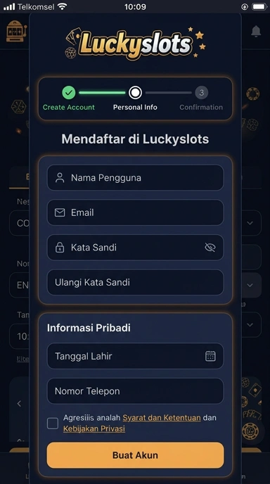 Daftar Akun Baru luckyslots untuk Pengguna Android